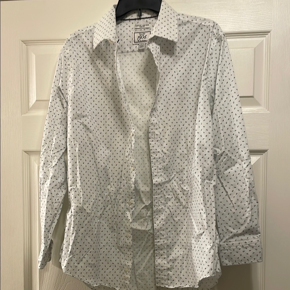 Jos. A. Bank White and Black Patterned Shirt